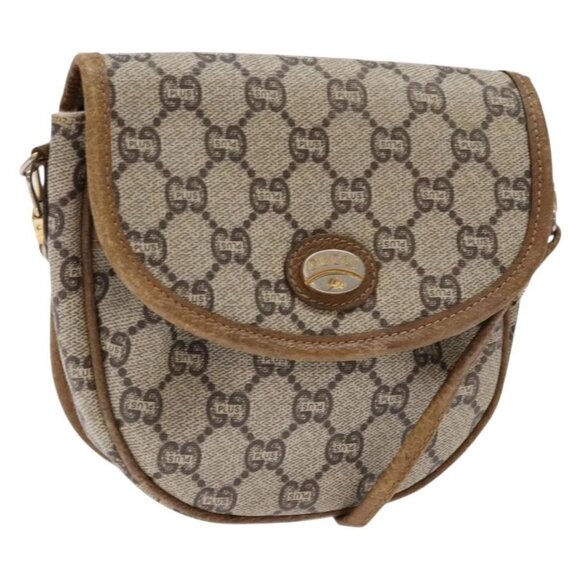 GUCCI GG Plus Supreme Shoulder Bag PVC Beige Gold Auth bs28630 - Picture 1 of 16